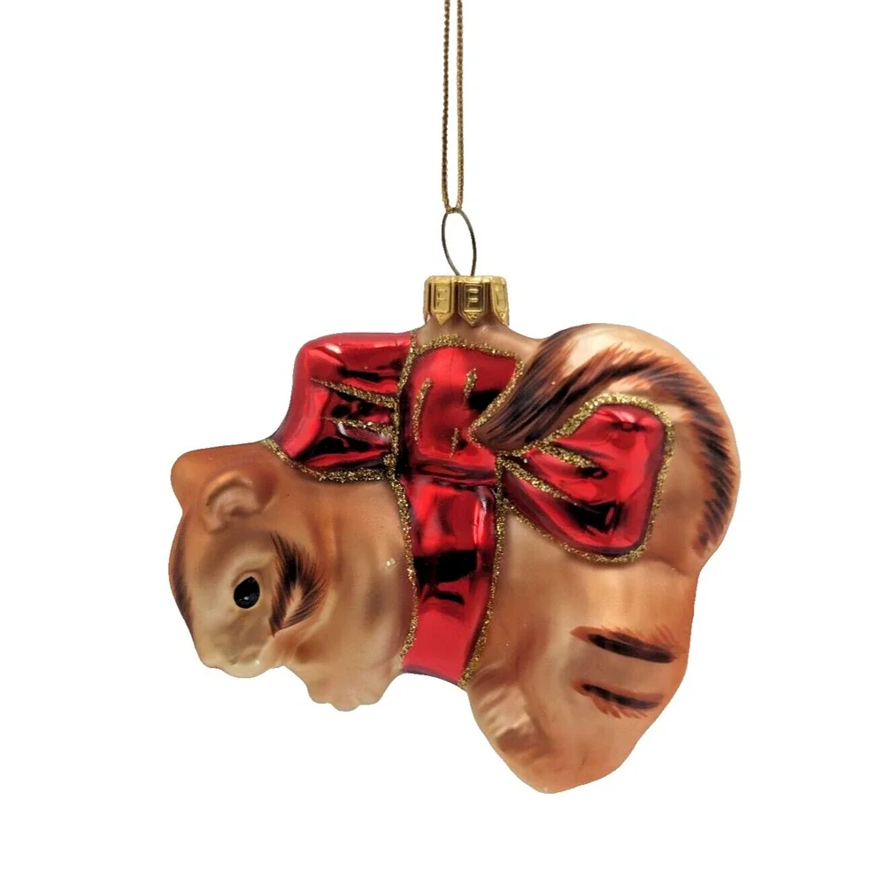 Charming‎ Tails Holiday Ribbon Fitz and Floyd Glass Ornament